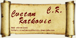 Cvetan Ratković vizit kartica